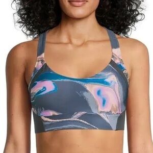 Avia Women's Sports Bra Blue and Pink Swirl